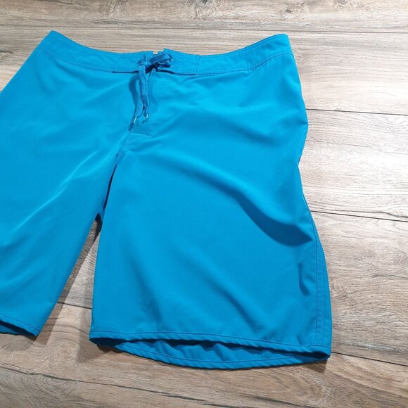 Men Mossimo Supply Blue Board Shorts Swim Trunks Drawstring Back Pocket Waist 38 - Picture 3 of 5